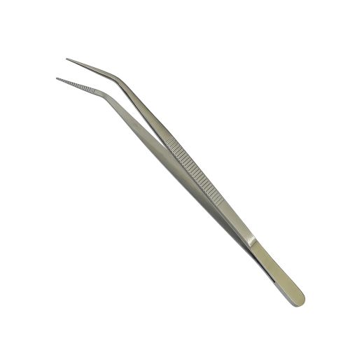 Chef Plating Tweezers, Angled, Fine Tip Stainless Steel 14cm