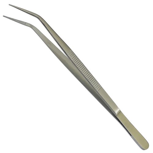 Chef Plating Tweezers, Angled, Fine Tip Stainless Steel 20cm